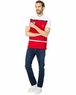 U.S. POLO ASSN. Shirts & Tops Short Sleeve Color-Block with Flag Slim Fit Knit Shirt 9 U.S. POLO ASSN. Shirts & Tops Short Sleeve Color-Block with Flag Slim Fit Knit Shirt -Valentino Garavani Sales Shop 611DX3Byk4L. AC SR736920