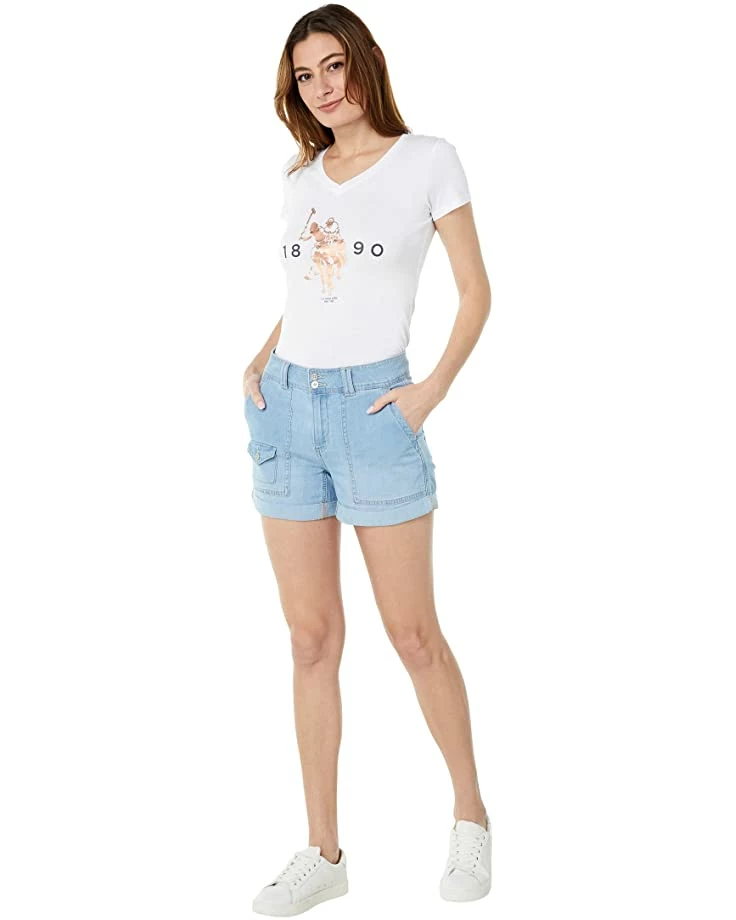 U.S. POLO ASSN. 4 1/2" Wanderer Stretch Denim Shorts in Light Enzyme Wash 6 U.S. POLO ASSN. 4 1/2" Wanderer Stretch Denim Shorts in Light Enzyme Wash - Image 4