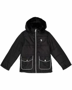U.S. POLO ASSN. Coats & Outerwear Metallic Trim Puffer Jacket (Little Kids/Big Kids)
