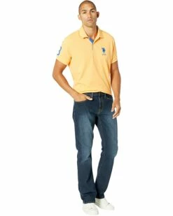 U.S. POLO ASSN. Slim Straight Stretch Five-Pocket Denim Jeans in Blue -Valentino Garavani Sales Shop 61SiP5obbS. AC SR736920