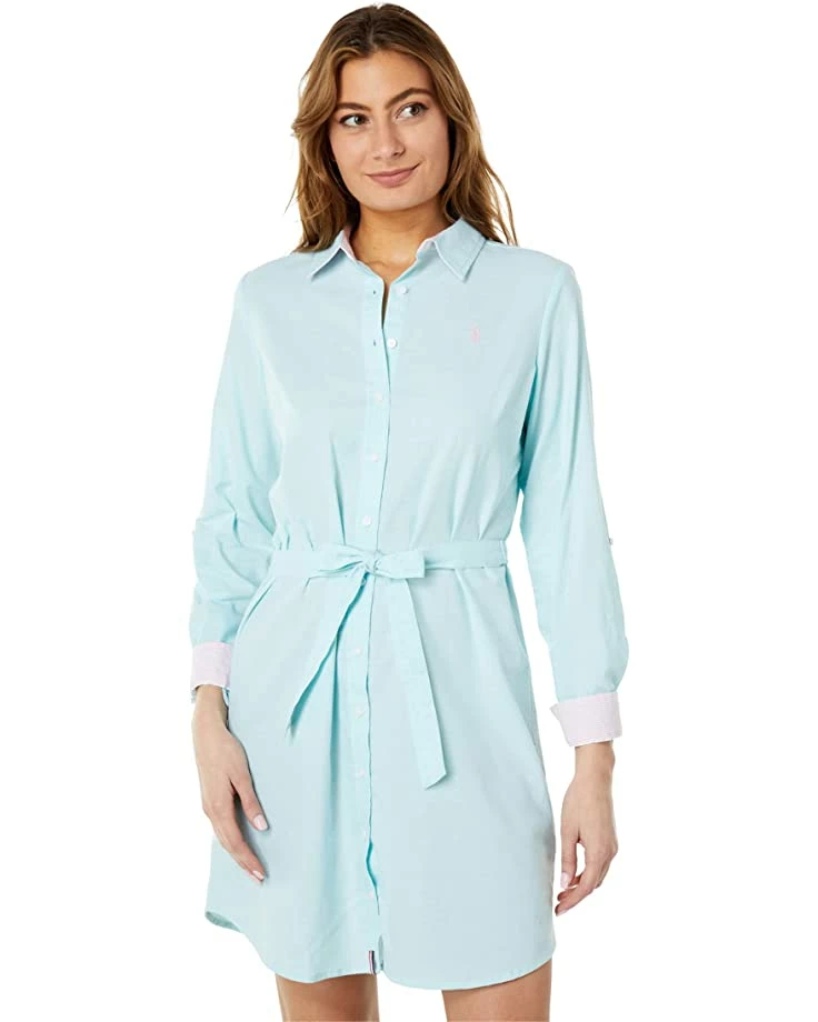 U.S. POLO ASSN. Dresses Long Sleeve Solid Stretch Oxford Dress 7 U.S. POLO ASSN. Dresses Long Sleeve Solid Stretch Oxford Dress - Image 5