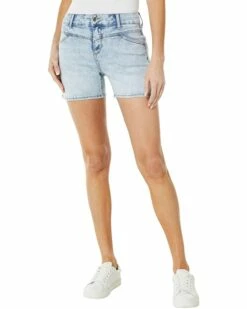 U.S. POLO ASSN. 4 1/2" High-Rise Vintage Stretch Denim Shorts in Light Acid Wash