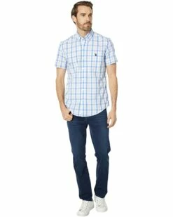 U.S. POLO ASSN. Shirts & Tops Short Sleeve Classic Fit Yarn-Dye Heathered Plaid Woven Shirt 9 U.S. POLO ASSN. Shirts & Tops Short Sleeve Classic Fit Yarn-Dye Heathered Plaid Woven Shirt -Valentino Garavani Sales Shop 61o90CbgXL. AC SR736920