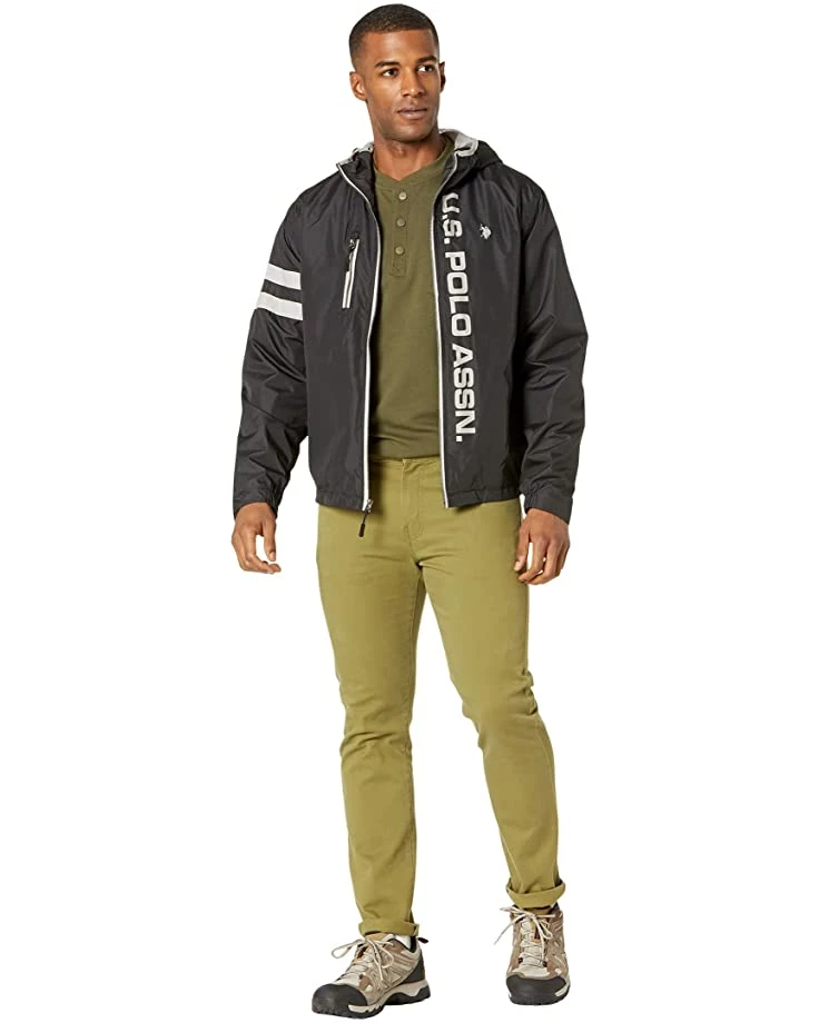 U.S. POLO ASSN. Coats & Outerwear Hooded Winbreaker w/ Racing Stripe 6 U.S. POLO ASSN. Coats & Outerwear Hooded Winbreaker w/ Racing Stripe - Image 4