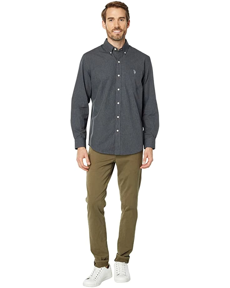U.S. POLO ASSN. Shirts & Tops Long Sleeve Classic Fit Solid Heathered Woven Shirt 6 U.S. POLO ASSN. Shirts & Tops Long Sleeve Classic Fit Solid Heathered Woven Shirt - Image 4