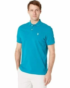 U.S. POLO ASSN. Shirts & Tops Solid Cotton Pique Polo with Small Pony -Valentino Garavani Sales Shop 710FsuDrShL. AC SR736920