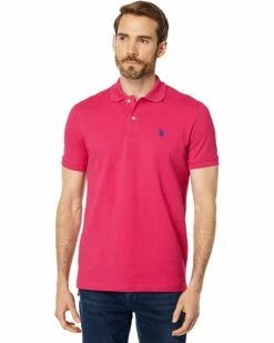 U.S. POLO ASSN. Shirts & Tops Solid Cotton Pique Polo with Small Pony -Valentino Garavani Sales Shop 712BjZikjnL. AC SR736920