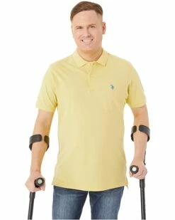 U.S. POLO ASSN. Shirts & Tops Solid Cotton Pique Polo with Small Pony -Valentino Garavani Sales Shop 713GDCpX0wL. AC SR736920