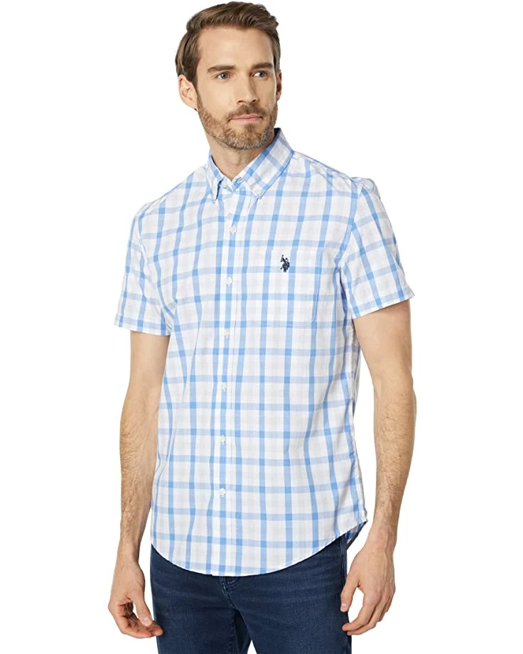 U.S. POLO ASSN. Shirts & Tops Short Sleeve Classic Fit Yarn-Dye Heathered Plaid Woven Shirt 3 U.S. POLO ASSN. Shirts & Tops Short Sleeve Classic Fit Yarn-Dye Heathered Plaid Woven Shirt
