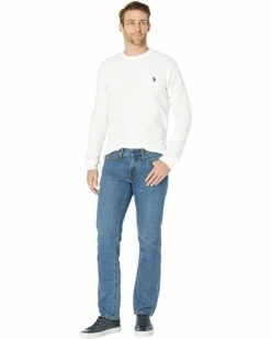U.S. POLO ASSN. Slim Straight Five-Pocket Jeans in Blue Denim 9 U.S. POLO ASSN. Slim Straight Five-Pocket Jeans in Blue Denim -Valentino Garavani Sales Shop 714t MdEPGL. AC SR736920
