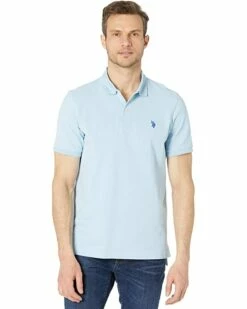 U.S. POLO ASSN. Shirts & Tops Solid Cotton Pique Polo with Small Pony -Valentino Garavani Sales Shop 715eNczHH4L. AC SR736920