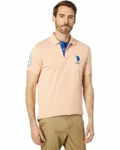 U.S. POLO ASSN. Shirts & Tops Slim Fit Big Horse Polo with Stripe Collar -Valentino Garavani Sales Shop 716XPSpt4bL. AC SR736920