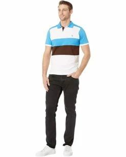 U.S. POLO ASSN. Shirts & Tops Slim Fit Chest Stripe Color Block Polo Shirt -Valentino Garavani Sales Shop 718PtNbT69L. AC SR736920