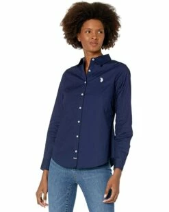 U.S. POLO ASSN. Shirts & Tops Long Sleeve Solid Stretch Poplin Shirt -Valentino Garavani Sales Shop 718seO6V L. AC SR736920