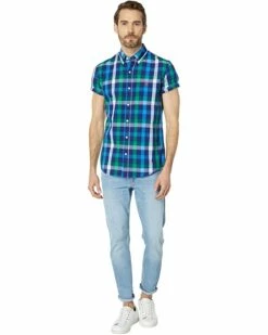 U.S. POLO ASSN. Shirts & Tops Short Sleeve Classic Fit Yarn-Dye Heathered Plaid Woven Shirt -Valentino Garavani Sales Shop 71A1Q PsN L. AC SR736920