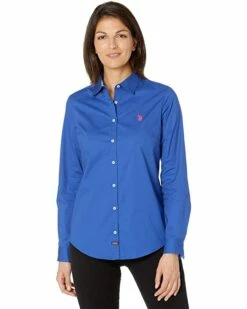 U.S. POLO ASSN. Shirts & Tops Long Sleeve Solid Stretch Poplin Shirt -Valentino Garavani Sales Shop 71AEWuUk9QL. AC SR736920