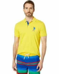 U.S. POLO ASSN. Shirts & Tops Slim Fit Big Horse Polo with Stripe Collar -Valentino Garavani Sales Shop 71CIgieCcL. AC SR736920