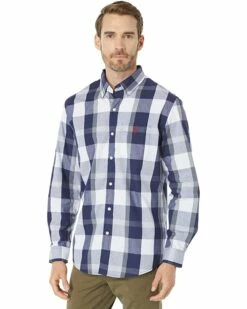 U.S. POLO ASSN. Shirts & Tops Long Sleeve Large Plaid Poplin Woven Shirt