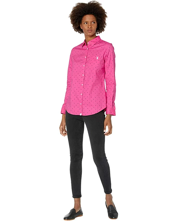 U.S. POLO ASSN. Shirts & Tops Long Sleeve Dot Stretch Poplin Shirt 6 U.S. POLO ASSN. Shirts & Tops Long Sleeve Dot Stretch Poplin Shirt - Image 4