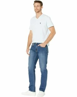 U.S. POLO ASSN. Stretch Slim Straight Five-Pocket Denim Jeans in Blue Medium Enzyme 9 U.S. POLO ASSN. Stretch Slim Straight Five-Pocket Denim Jeans in Blue Medium Enzyme -Valentino Garavani Sales Shop 71DoLNPA RL. AC SR736920
