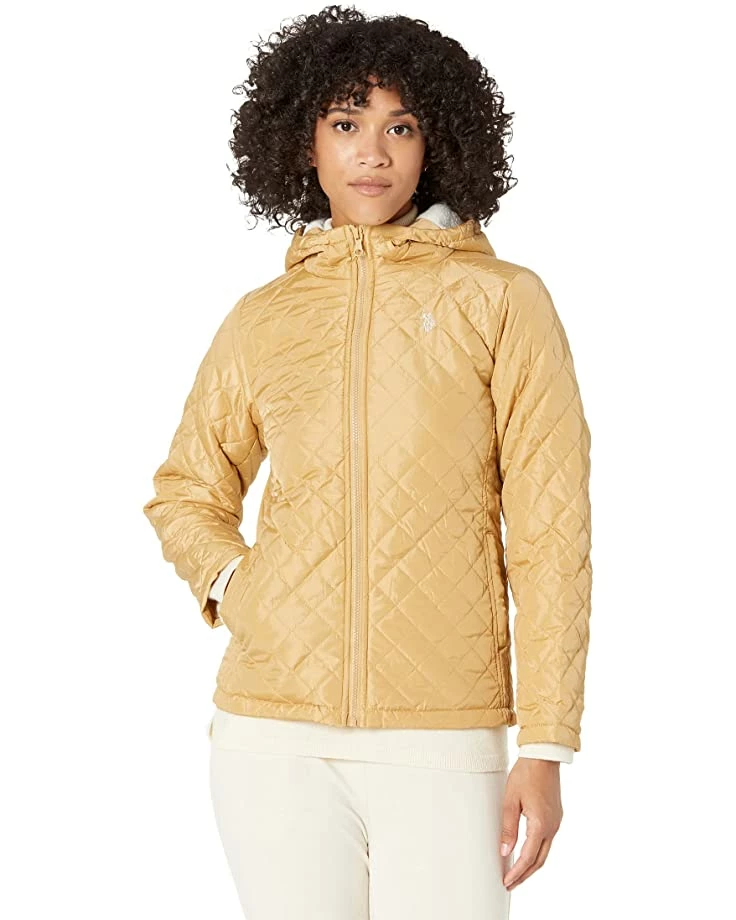 U.S. POLO ASSN. Coats & Outerwear Diamond Quilt Hoodie w/ Sherpa Hood 8 U.S. POLO ASSN. Coats & Outerwear Diamond Quilt Hoodie w/ Sherpa Hood - Image 6