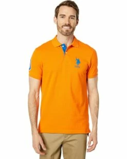 U.S. POLO ASSN. Shirts & Tops Slim Fit Big Horse Polo with Stripe Collar -Valentino Garavani Sales Shop 71E7xSM8lGL. AC SR736920
