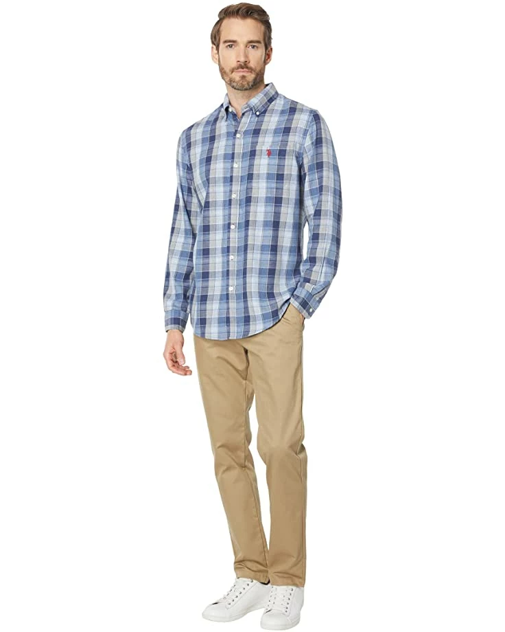 U.S. POLO ASSN. Shirts & Tops Long Sleeve Classic Fit Peached Heathered Twill Woven Shirt 6 U.S. POLO ASSN. Shirts & Tops Long Sleeve Classic Fit Peached Heathered Twill Woven Shirt - Image 4