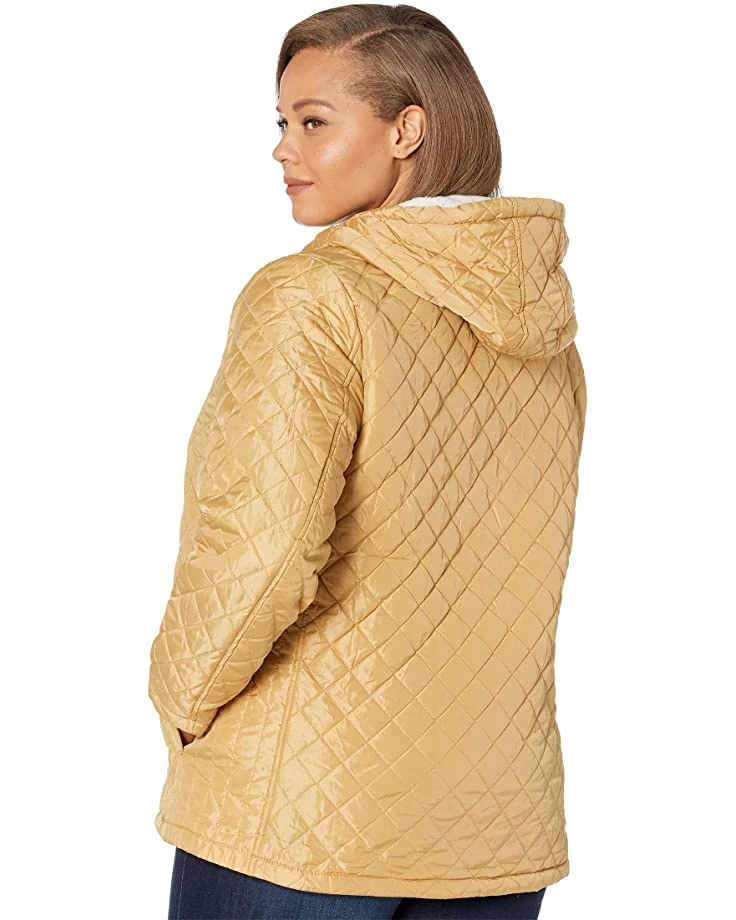U.S. POLO ASSN. Coats & Outerwear Plus Size Diamond Quilt Hoodie w/ Sherpa Hood 4 U.S. POLO ASSN. Coats & Outerwear Plus Size Diamond Quilt Hoodie w/ Sherpa Hood - Image 2