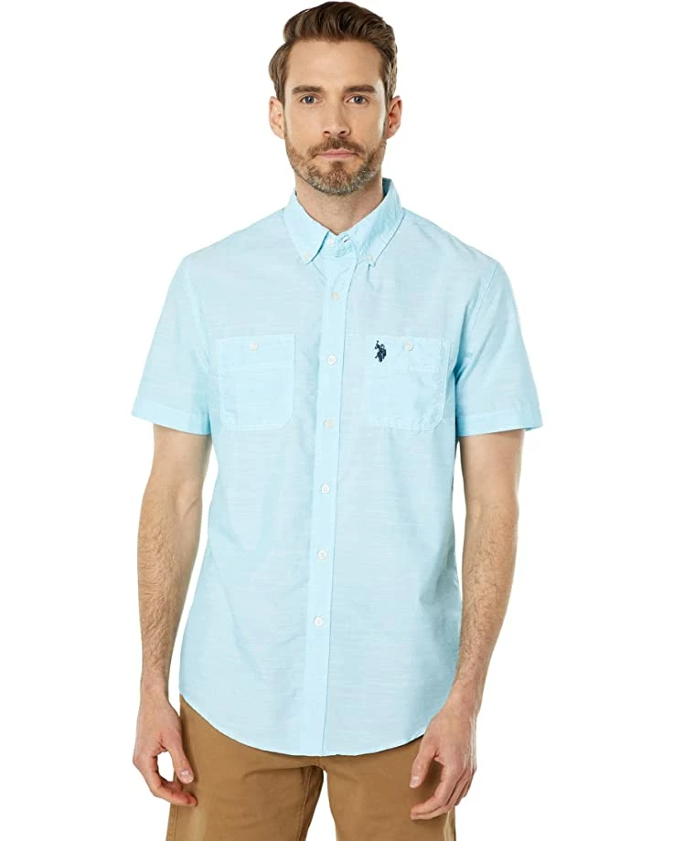 U.S. POLO ASSN. Shirts & Tops Short Sleeve Solid Eoe Slub Woven Shirt 8 U.S. POLO ASSN. Shirts & Tops Short Sleeve Solid Eoe Slub Woven Shirt - Image 6