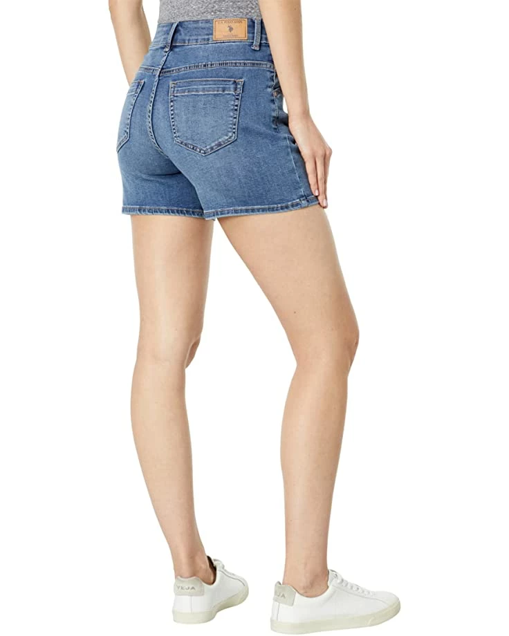 U.S. POLO ASSN. 4 1/2" High-Rise Vintage Stretch Denim Shorts in Medium Enzyme Wash 4 U.S. POLO ASSN. 4 1/2" High-Rise Vintage Stretch Denim Shorts in Medium Enzyme Wash - Image 2