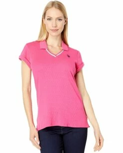 U.S. POLO ASSN. Shirts & Tops Short Sleeve Tipped Pointelle Knit Polo Shirt