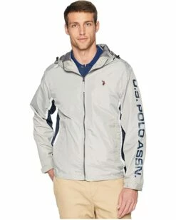 U.S. POLO ASSN. Coats & Outerwear Tricolor Hooded Windbreaker