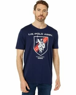 U.S. POLO ASSN. Shirts & Tops Short Sleeve Crew Neck Sheild Graphic Screen Print Tee