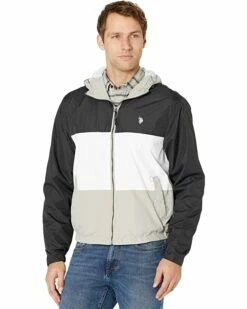 U.S. POLO ASSN. Coats & Outerwear Tricolor Hooded Windbreaker