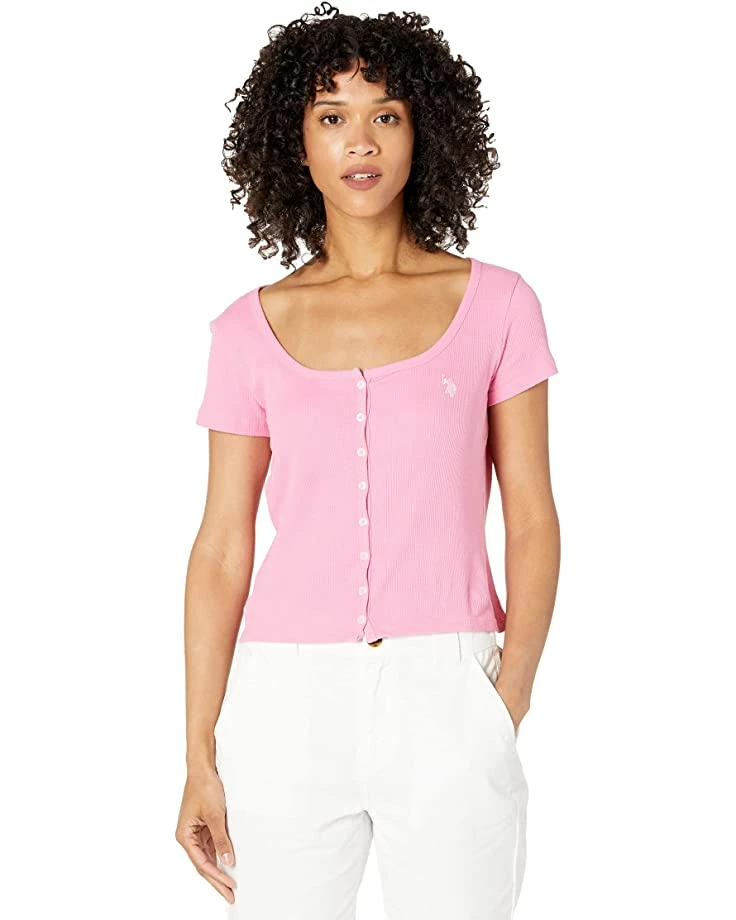 U.S. POLO ASSN. Shirts & Tops Ribbed Scoop Button Detail T-Shirt 7 U.S. POLO ASSN. Shirts & Tops Ribbed Scoop Button Detail T-Shirt - Image 5