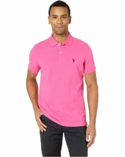 U.S. POLO ASSN. Shirts & Tops Solid Cotton Pique Polo with Small Pony -Valentino Garavani Sales Shop 71PmuYocRfL. AC SR736920