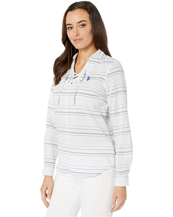 U.S. POLO ASSN. Shirts & Tops Dobby Lace-Up Woven Shirt 4 U.S. POLO ASSN. Shirts & Tops Dobby Lace-Up Woven Shirt - Image 2