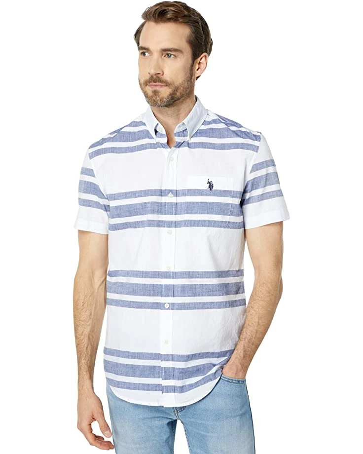 U.S. POLO ASSN. Shirts & Tops Short Sleeve Yarn-Dye Slub Stripe Woven Shirt 7 U.S. POLO ASSN. Shirts & Tops Short Sleeve Yarn-Dye Slub Stripe Woven Shirt - Image 5