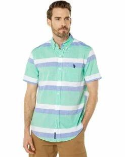 U.S. POLO ASSN. Shirts & Tops Short Sleeve Classic Fit Yarn-Dyed Madras Woven Shirt -Valentino Garavani Sales Shop 71Sxjc5TZGL. AC SR736920