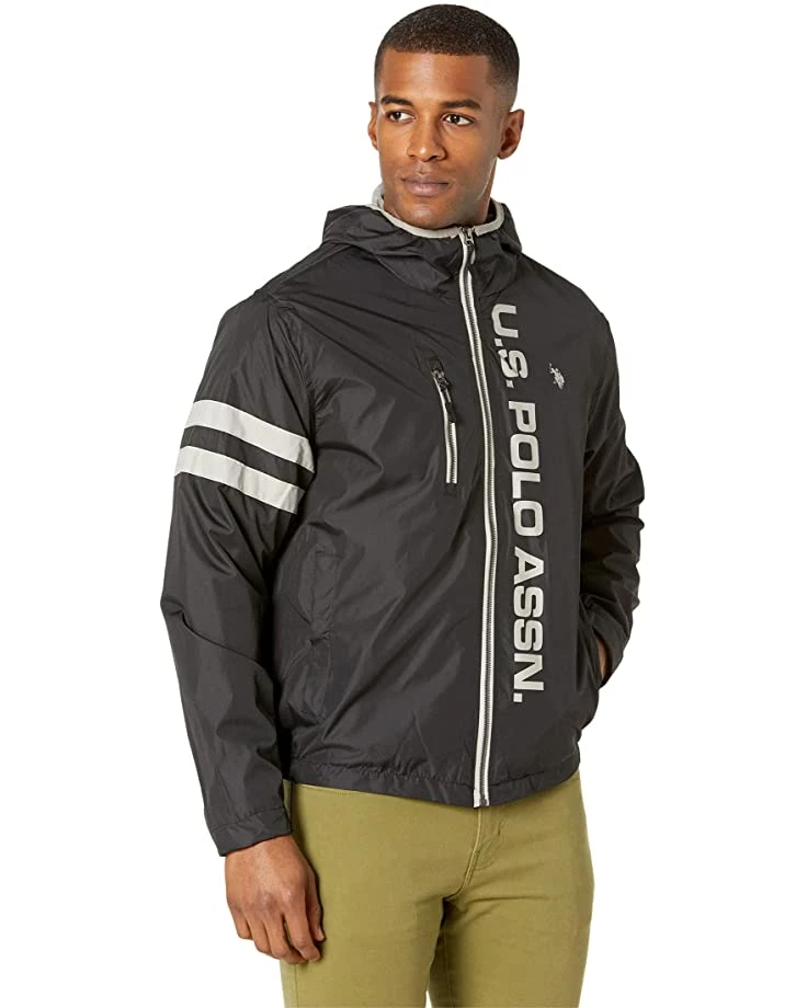 U.S. POLO ASSN. Coats & Outerwear Hooded Winbreaker w/ Racing Stripe 3 U.S. POLO ASSN. Coats & Outerwear Hooded Winbreaker w/ Racing Stripe