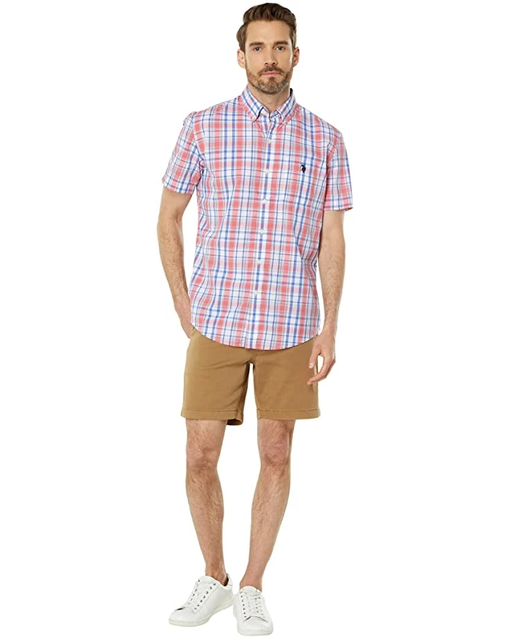U.S. POLO ASSN. Shirts & Tops Short Sleeve Classic Fit Yarn-Dyed Poplin Plaid Woven Shirt 6 U.S. POLO ASSN. Shirts & Tops Short Sleeve Classic Fit Yarn-Dyed Poplin Plaid Woven Shirt - Image 4