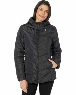 U.S. POLO ASSN. Coats & Outerwear Narrow Channel w/ Hood Cozy Lining