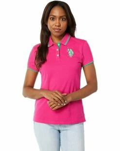 U.S. POLO ASSN. Shirts & Tops Solid Pique Polo Shirt -Valentino Garavani Sales Shop 71Wz3cqe1L. AC SR736920
