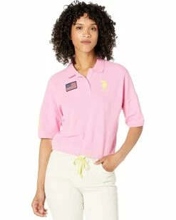 U.S. POLO ASSN. Shirts & Tops Yarn-Dyed Striped Crop Shirt