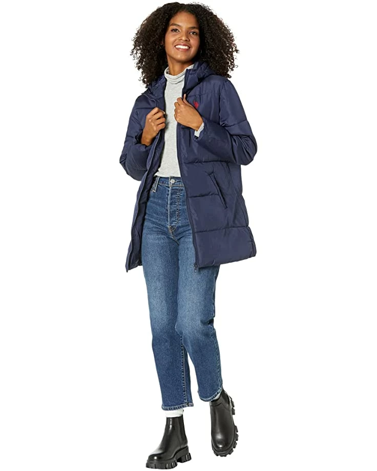 U.S. POLO ASSN. Coats & Outerwear Long Wide Channel w/ Hood Puffer 6 U.S. POLO ASSN. Coats & Outerwear Long Wide Channel w/ Hood Puffer - Image 4