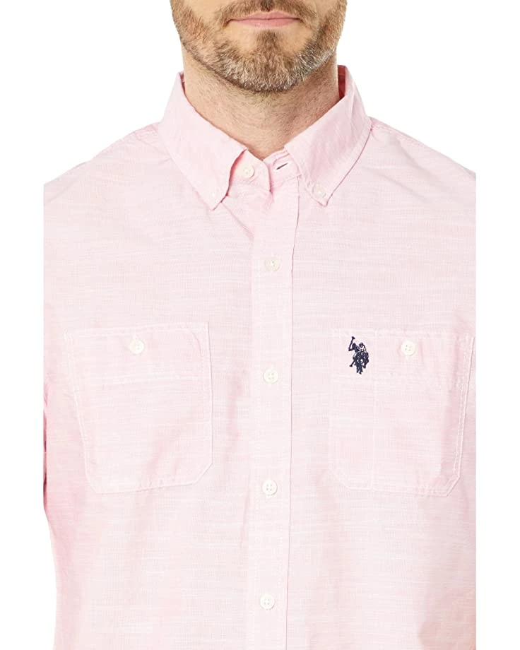 U.S. POLO ASSN. Shirts & Tops Short Sleeve Solid Eoe Slub Woven Shirt 5 U.S. POLO ASSN. Shirts & Tops Short Sleeve Solid Eoe Slub Woven Shirt - Image 3