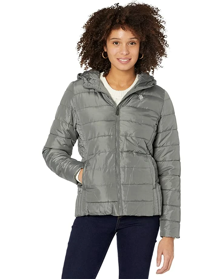 U.S. POLO ASSN. Coats & Outerwear Mixed Channel Puffer Cozy Faux Fur 8 U.S. POLO ASSN. Coats & Outerwear Mixed Channel Puffer Cozy Faux Fur - Image 6