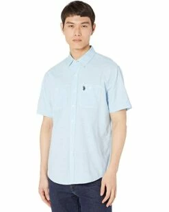 U.S. POLO ASSN. Shirts & Tops Short Sleeve EOE Slub Two-Pocket Woven Shirt-ZW