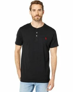 U.S. POLO ASSN. Shirts & Tops Short Sleeve Small Pony Solid Henley Knit Shirt