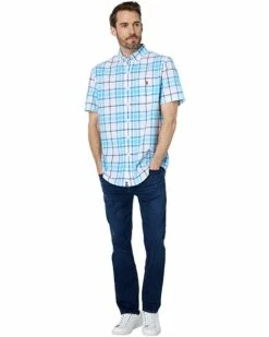U.S. POLO ASSN. Shirts & Tops Short Sleeve Slub Plaid Poplin Woven Shirt -Valentino Garavani Sales Shop 71dSS4f8phL. AC SR736920